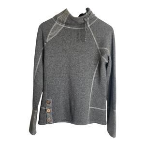 PrAna Women’s Lucia Gray Wool Blend Pullover Moc Neck Sweater Size-Large